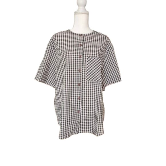 RUSS STUDIO PLUS WOMEN 3/4 SLEEVE PLAID TOP - SIZE 18 - Picture 1 of 5
